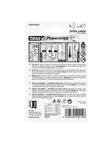 POWERSTRIPS HOOKS XL - RETT BIANCO