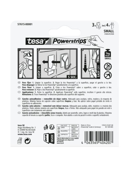 POWERSTRIPS WIRED HOOK S - BIANCO