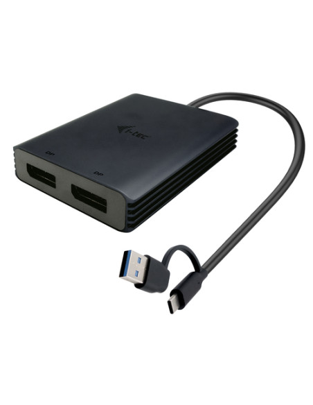 i-tec USB-A/USB-C Dual 4K/60 Hz DisplayPort Video Adapter