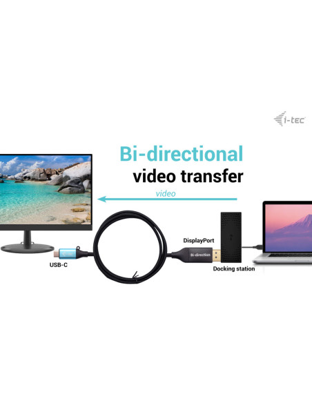 i-tec USB-C DisplayPort Bi-Directional Cable Adapter 8K/30Hz 150cm