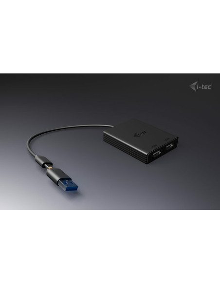 i-tec USB-A/USB-C Dual 4K/60 Hz DisplayPort Video Adapter