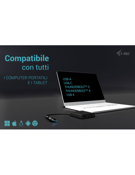 i-tec USB-A/USB-C Dual 4K/60 Hz DisplayPort Video Adapter
