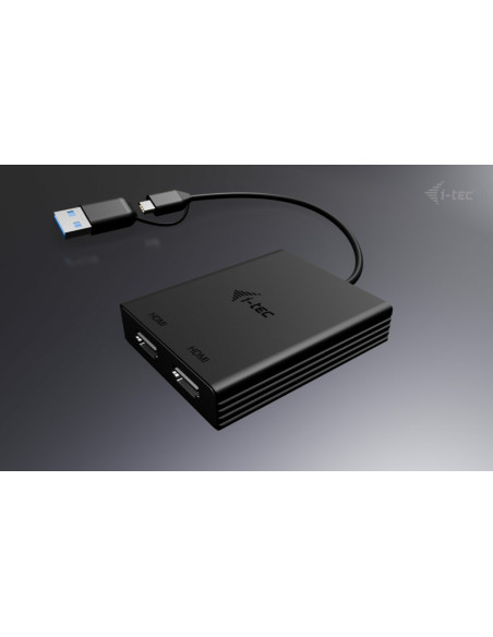i-tec USB-A/USB-C Dual 4K/60 Hz HDMI Video Adapter