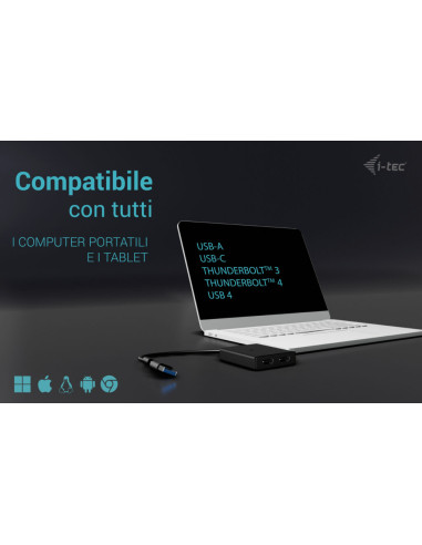 i-tec USB-A/USB-C Dual 4K/60 Hz HDMI Video Adapter