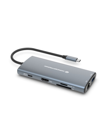 Conceptronic DONN06G replicatore di porte e docking station per laptop Cablato USB 3.2 Gen 1 (3.1 Gen 1) Type-C Grigio