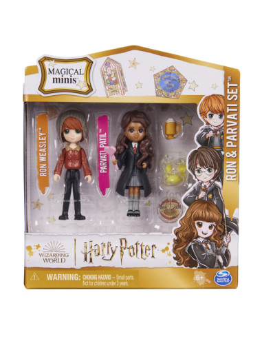 Wizarding World | Set Amicizia con personaggi Ron Weasley e Calì Patil | Bambole da 7.5cm | 2 accessori | Giocattoli per bambin