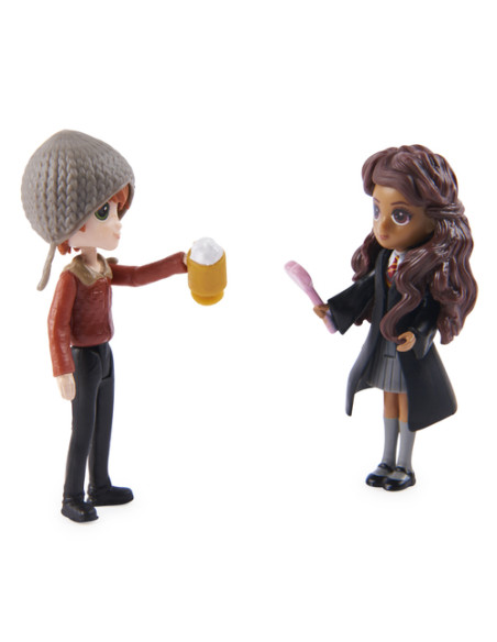 Wizarding World | Set Amicizia con personaggi Ron Weasley e Calì Patil | Bambole da 7.5cm | 2 accessori | Giocattoli per bambin