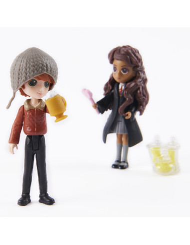 Wizarding World | Set Amicizia con personaggi Ron Weasley e Calì Patil | Bambole da 7.5cm | 2 accessori | Giocattoli per bambin