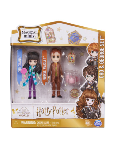 Wizarding World | Set Amicizia con personaggi George Weasley e Cho Chang | Bambole da 7.5cm | 2 accessori | Giocattoli per bambi