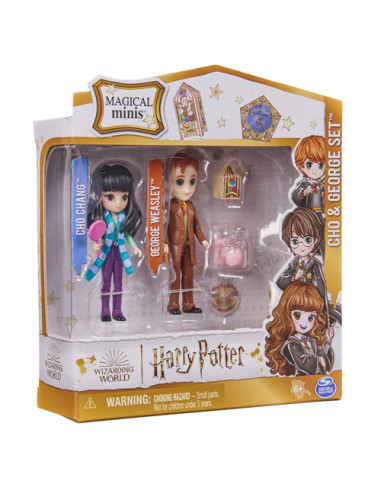 Wizarding World | Set Amicizia con personaggi George Weasley e Cho Chang | Bambole da 7.5cm | 2 accessori | Giocattoli per bambi