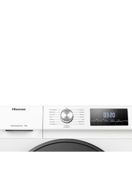 Hisense DHQA902U asciugatrice Libera installazione Caricamento frontale 9 kg A++ Bianco