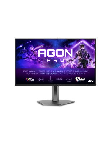 AOC AGON PRO AG326UD Monitor PC 80 cm (31.5") 3840 x 2160 Pixel 4K Ultra HD QD-OLED Nero