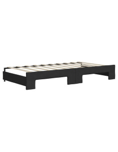 Divano Letto con Letto Estraibile Nero 90x190 cm in Tessuto