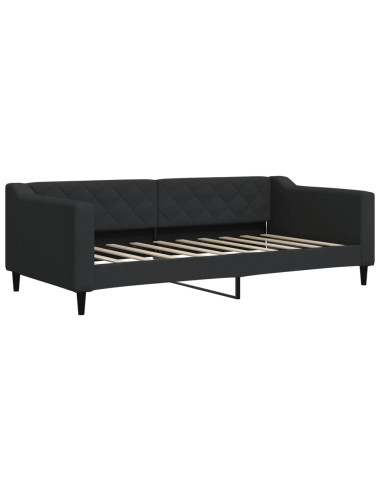 Divano Letto con Letto Estraibile Nero 90x190 cm in Tessuto