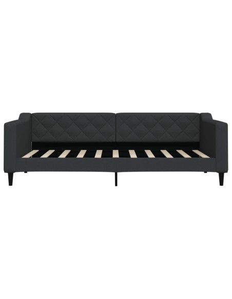 Divano Letto con Letto Estraibile Nero 90x190 cm in Tessuto