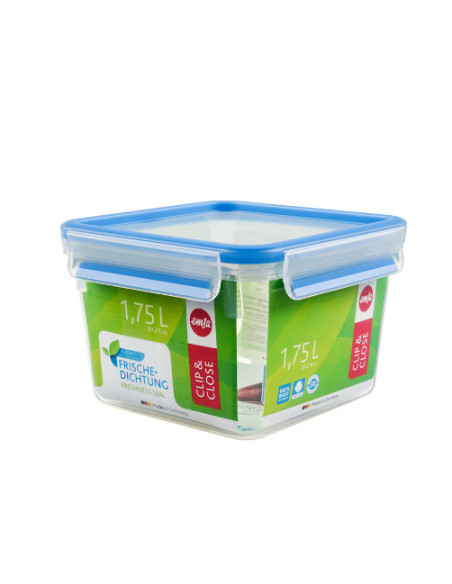 EMSA 508537 recipiente per cibo Rettangolare Scatola 1,75 L Blu, Trasparente 1 pz