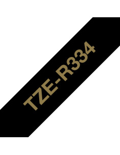 Brother TZE-R334 nastro per etichettatrice Oro su nero