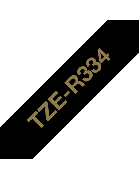 Brother TZE-R334 nastro per etichettatrice Oro su nero