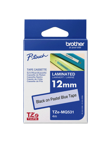 Brother TZEMQ531 nastro per etichettatrice Nero su blu TZe