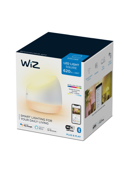 WiZ Lampada da Tavolo Portatile Squire Dimmerabile Luce Bianca o Colorata Dual Zone LED integrato