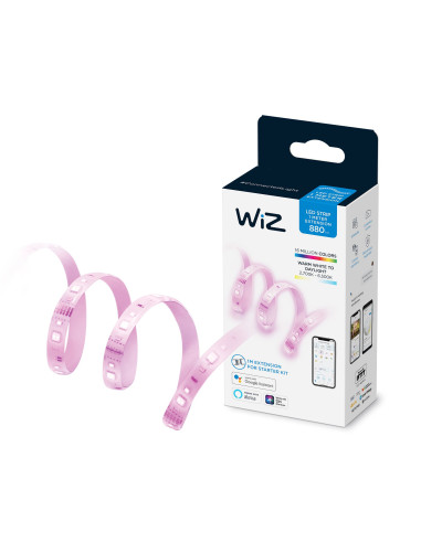 WiZ Striscia LED WiFi, Estensione, Luce Bianca o Colorata Dimmerabile, 1 M, 20W, Tecnologia SpaceSense, Controllo Vocale (Alexa,