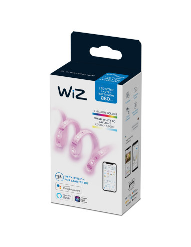 WiZ Striscia LED WiFi, Estensione, Luce Bianca o Colorata Dimmerabile, 1 M, 20W, Tecnologia SpaceSense, Controllo Vocale (Alexa,