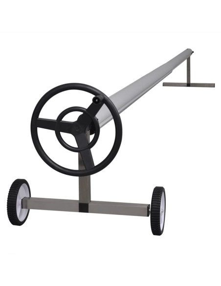 Rullo di Copertura per Piscina con Base in Acciaio Inox