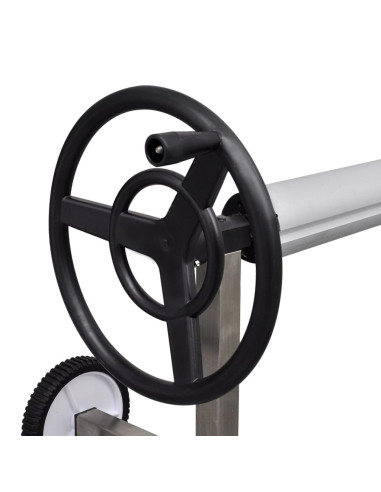 Rullo di Copertura per Piscina con Base in Acciaio Inox