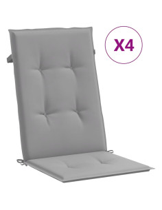Cuscini per Sedie 4 pz Grigi 120x50x3 cm in Tessuto