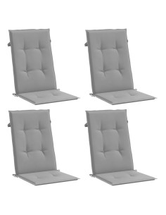Cuscini per Sedie 4 pz Grigi 120x50x3 cm in Tessuto 2