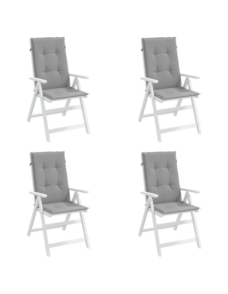 Cuscini per Sedie 4 pz Grigi 120x50x3 cm in Tessuto