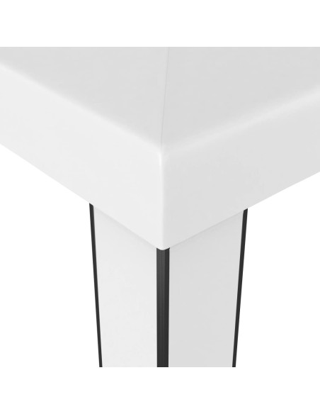 Gazebo con Tetto Doppio 3 x 3 m Bianco