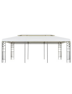 Gazebo con Tetto Doppio Bianco 6x3 m in Acciaio 2