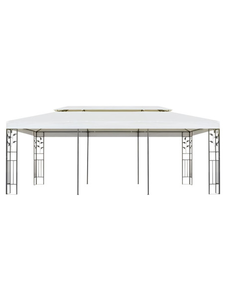 Gazebo con Tetto Doppio Bianco 6x3 m in Acciaio