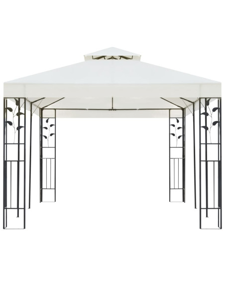 Gazebo con Tetto Doppio Bianco 6x3 m in Acciaio
