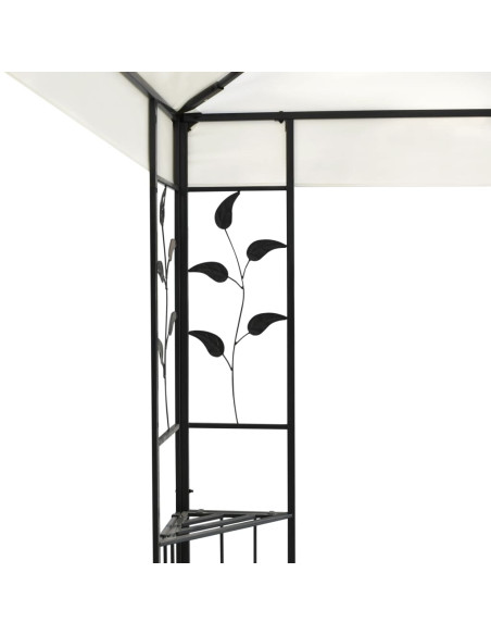 Gazebo con Tetto Doppio Bianco 6x3 m in Acciaio