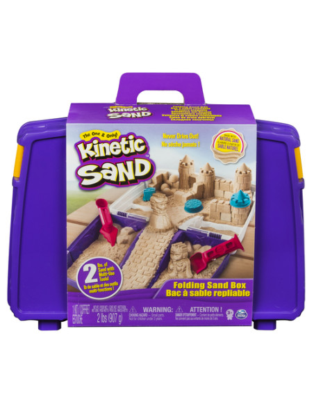 Kinetic Sand Valigetta Sempre con Te Sabbia cinetica 900gr Sabbia magica Sabbia colorata marrone 5 formine e 2 accessori Giocatt