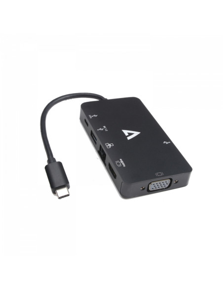 V7 V7UC-U3CRJ45HDVG-BLK adattatore grafico USB 3840 x 2160 Pixel Nero