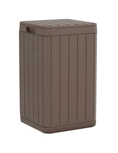 Cestino per Rifiuti da Esterno Marrone 38x38x65 cm in PP