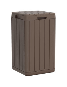 Cestino per Rifiuti da Esterno Marrone 38x38x65 cm in PP 2