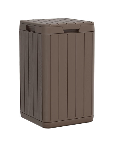 Cestino per Rifiuti da Esterno Marrone 38x38x65 cm in PP