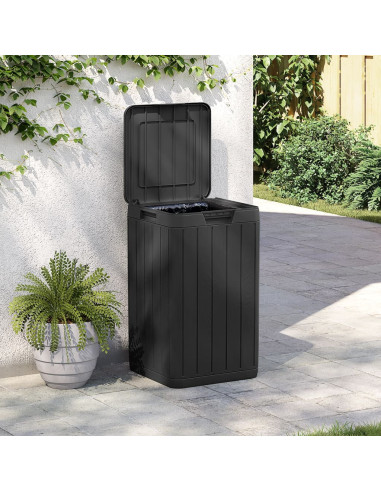 Cestino per Rifiuti da Esterno Antracite 38x38x65 cm in PP