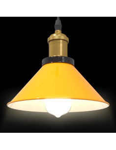 Lampada Sospensione Regolabile E27 Giallo Lucido Ø22 cm Metallo