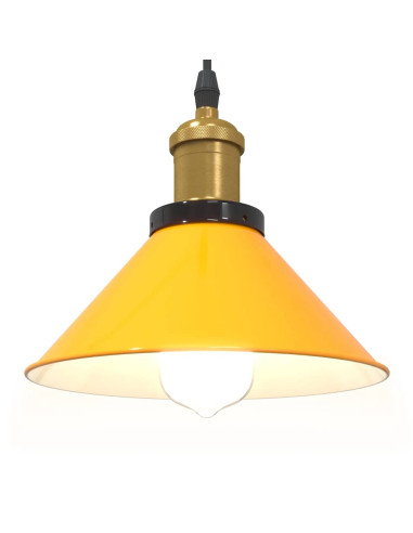 Lampada Sospensione Regolabile E27 Giallo Lucido Ø22 cm Metallo