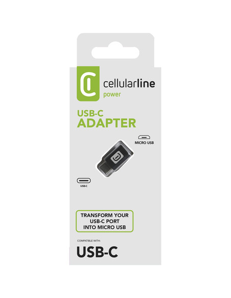 Cellularline Adattatore da MICRO USB a USB-C Converte la porta MICRO USB in USB-C