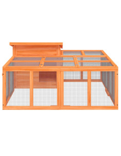 Conigliera Marrone 144x123x67,5 cm in Legno Massello di Pino 2