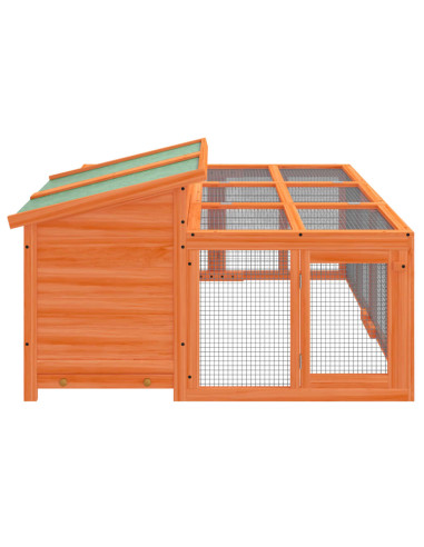 Conigliera Marrone 144x123x67,5 cm in Legno Massello di Pino