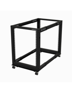 StarTech.com Server Rack a 4 Montanti 15U Open Frame, Armadio Rack di Rete 19" con Ruote, piedini di livellamento/montaggio a pa