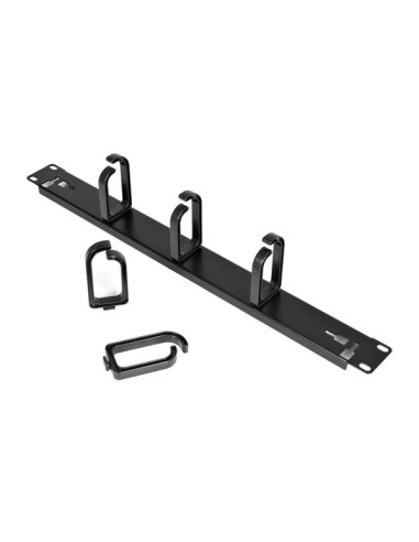 StarTech.com Pannello gestione cavi 1U 19" per rack con anelli guida in metallo