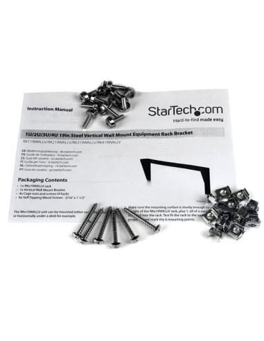 StarTech.com Staffa rack in acciaio 4U per montaggio apparecchiature su parete verticale da 19"
